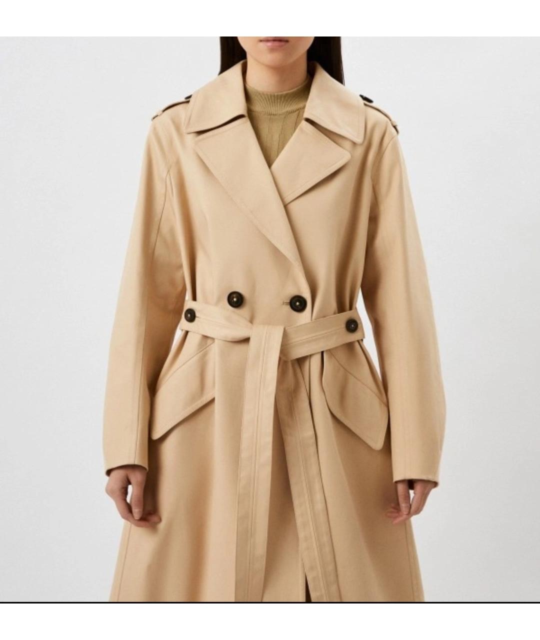 TRUSSARDI Бежевое хлопковое пальто, фото 4