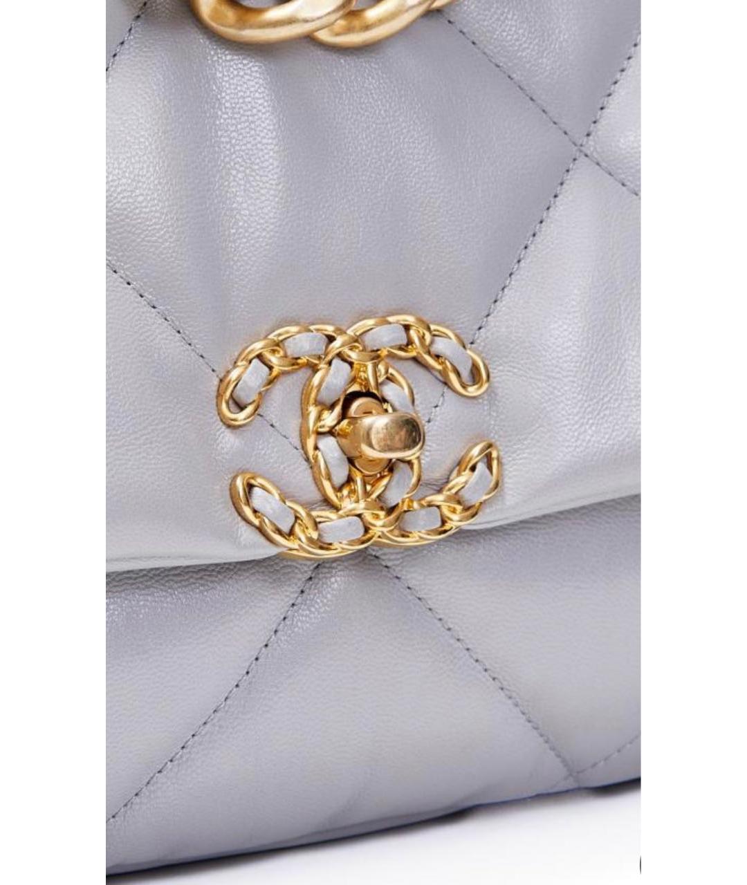 CHANEL Серая кожаная сумка через плечо, фото 6