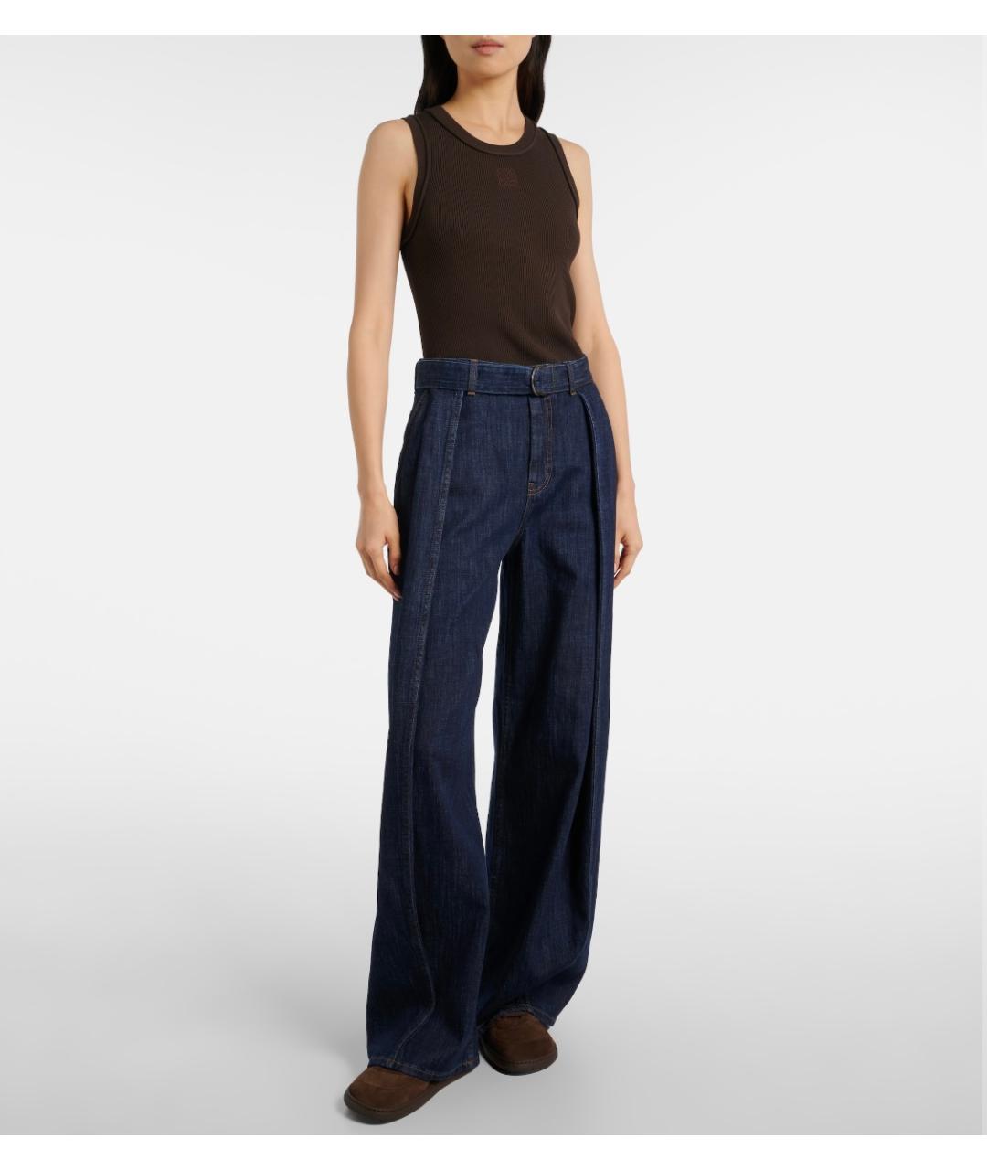 LOEWE Темно-синие хлопковые прямые джинсы, фото 3