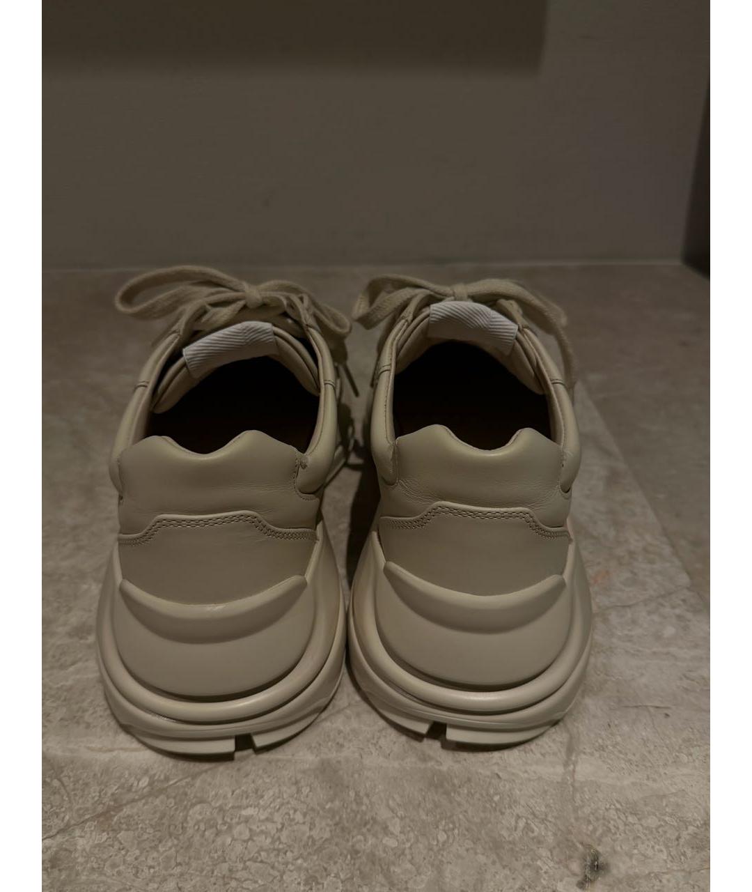 GUCCI Бежевые кожаные кеды, фото 4