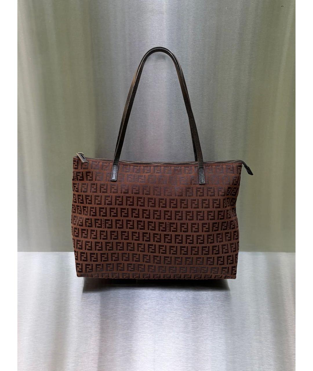 FENDI Коричневая тканевая сумка через плечо, фото 9
