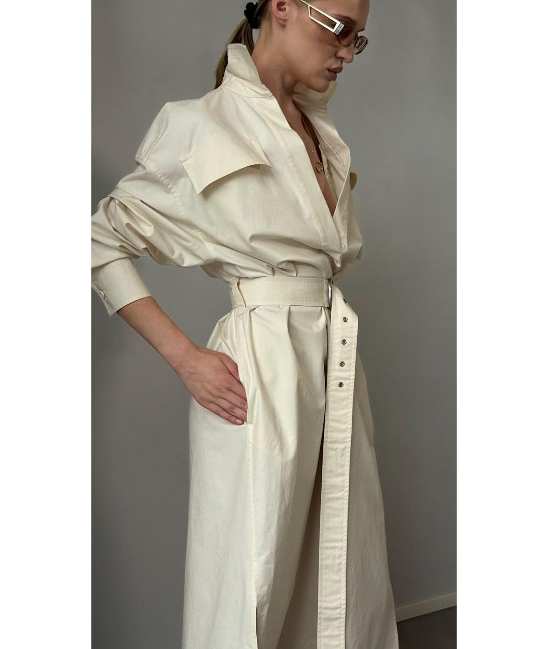 JIL SANDER Бежевое хлопковое повседневное платье, фото 5