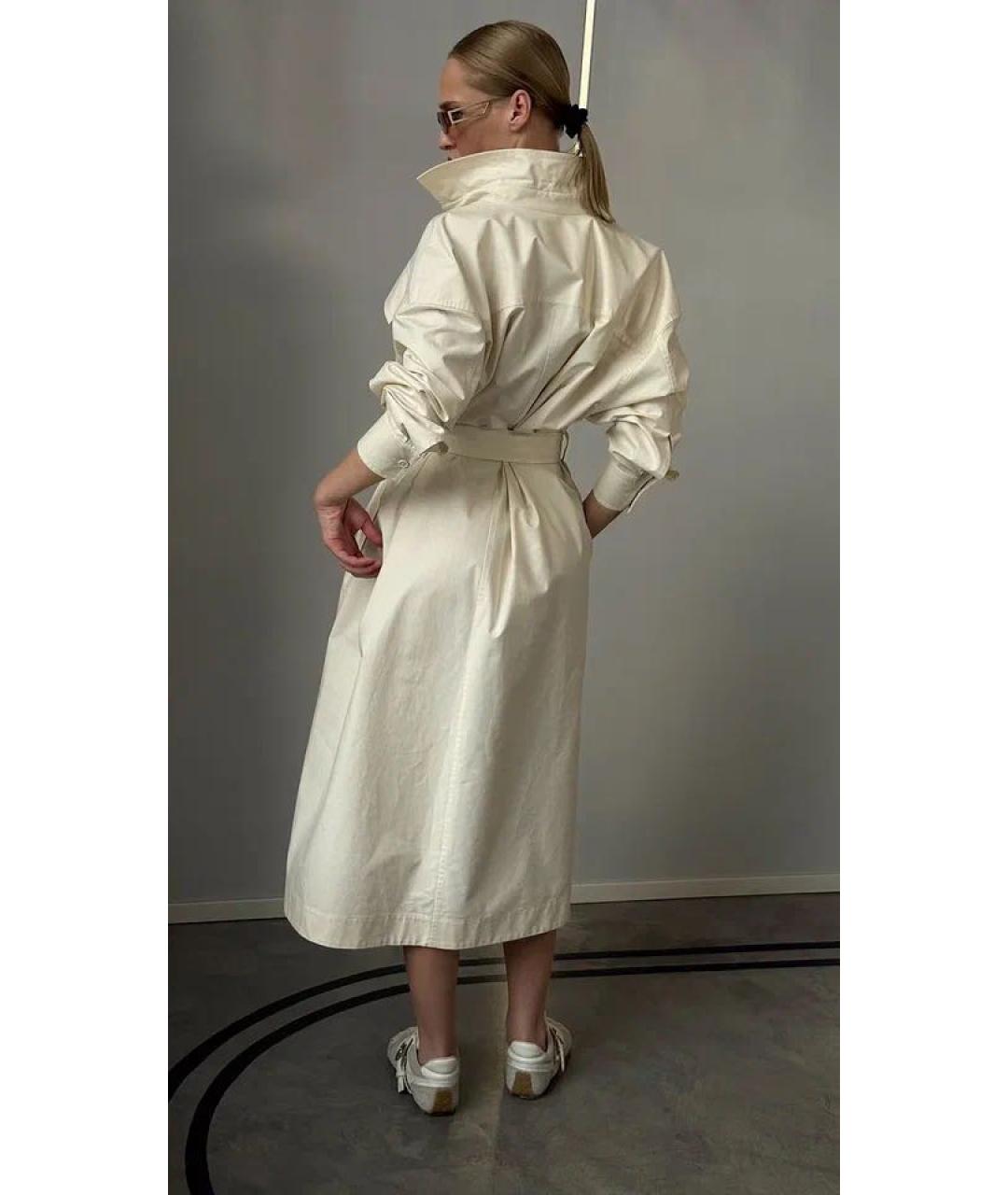 JIL SANDER Бежевое хлопковое повседневное платье, фото 7