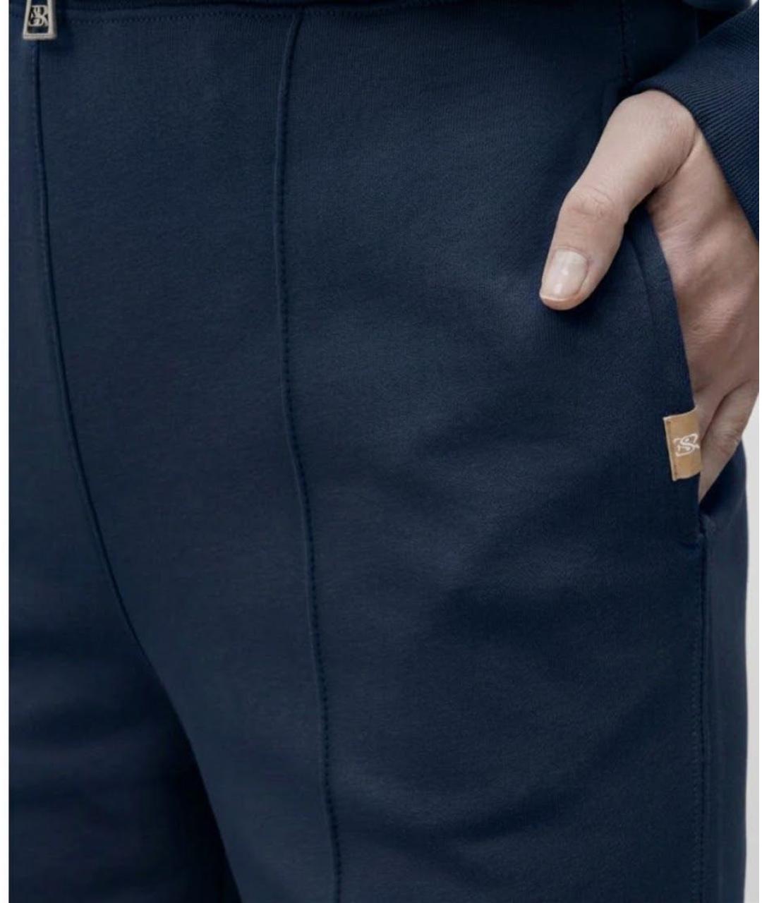 ERMANNO SCERVINO Темно-синие хлопковые спортивные брюки и шорты, фото 4