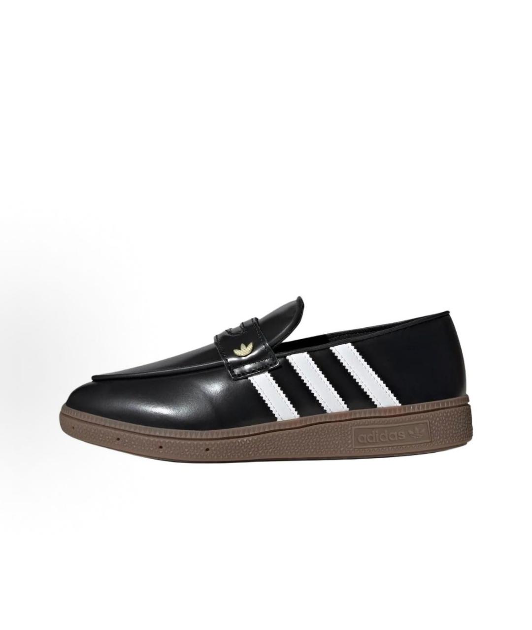 ADIDAS Черные кожаные лоферы, фото 2