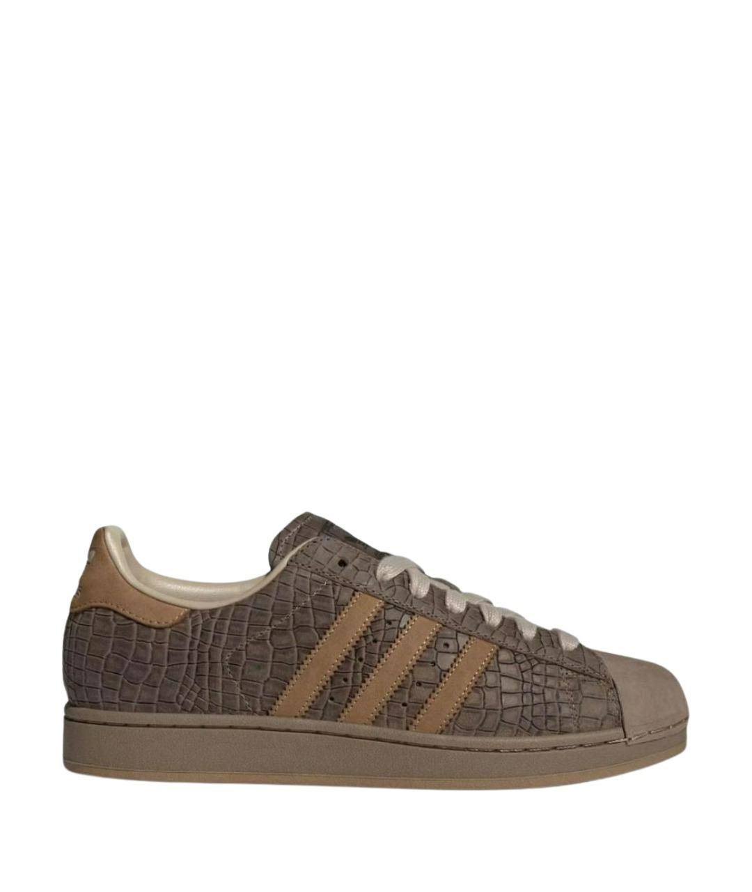 ADIDAS Коричневые кожаные кроссовки, фото 1