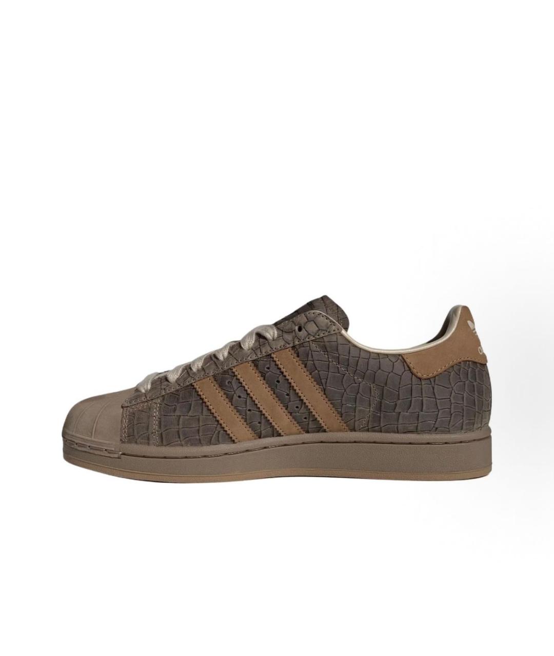ADIDAS Коричневые кожаные кроссовки, фото 2
