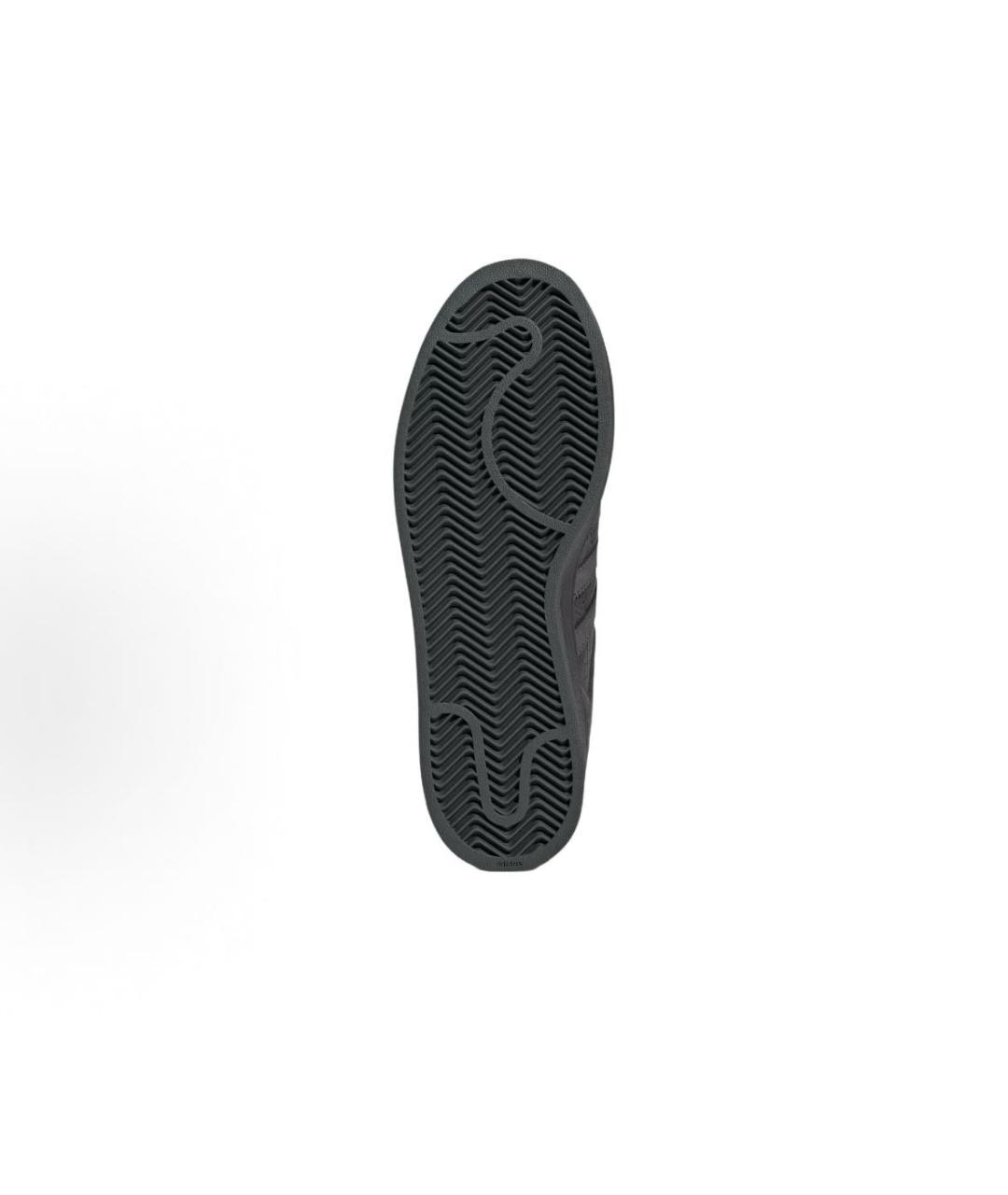 ADIDAS Черные кожаные кроссовки, фото 4