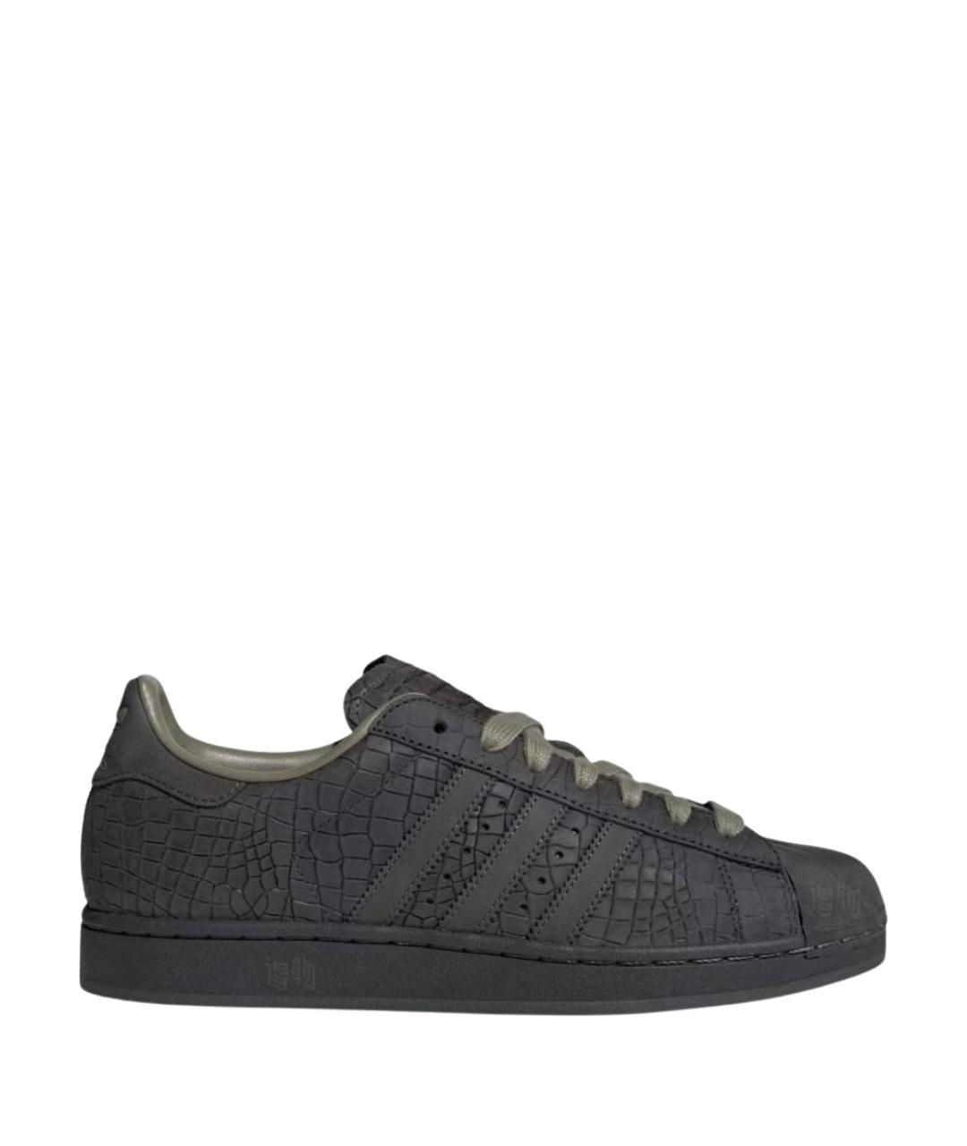 ADIDAS Черные кожаные кроссовки, фото 1