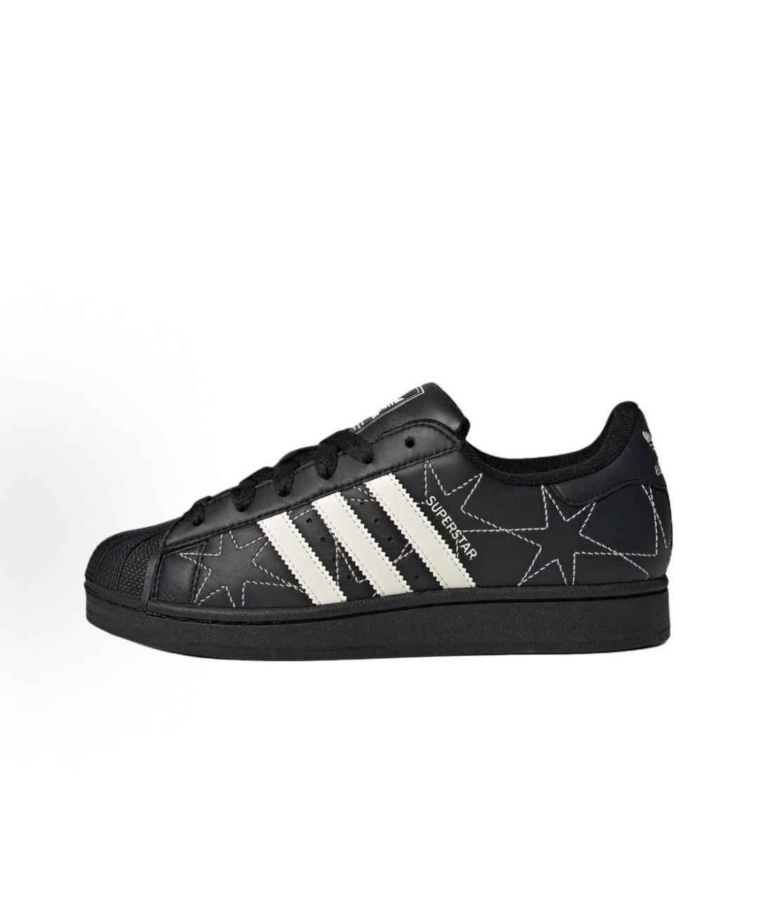 ADIDAS Черные кожаные кроссовки, фото 2
