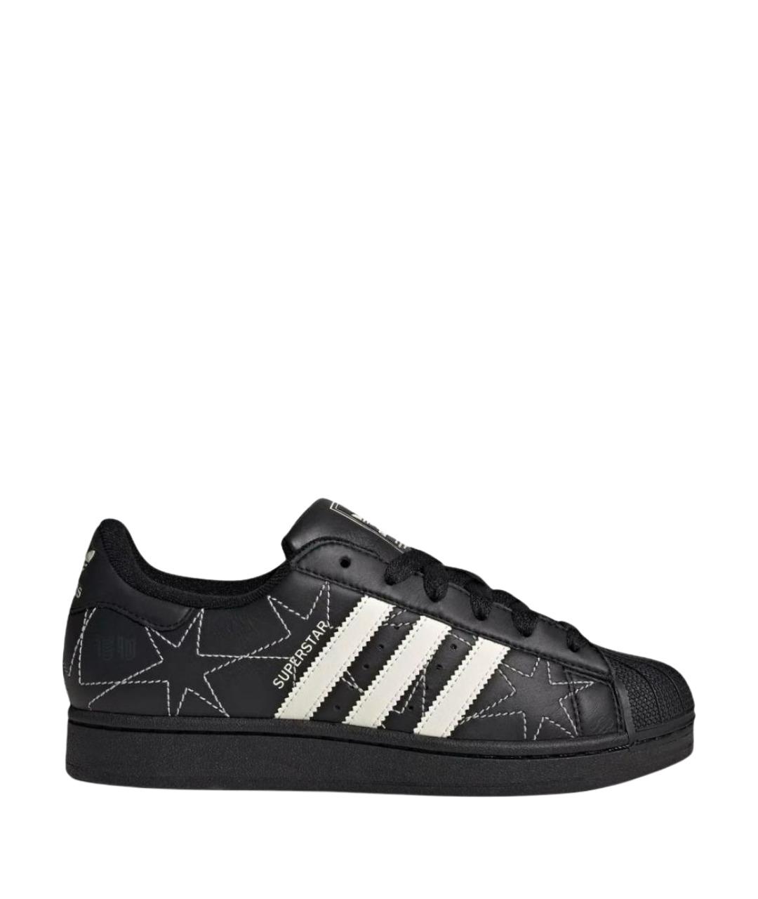 ADIDAS Черные кожаные кроссовки, фото 1