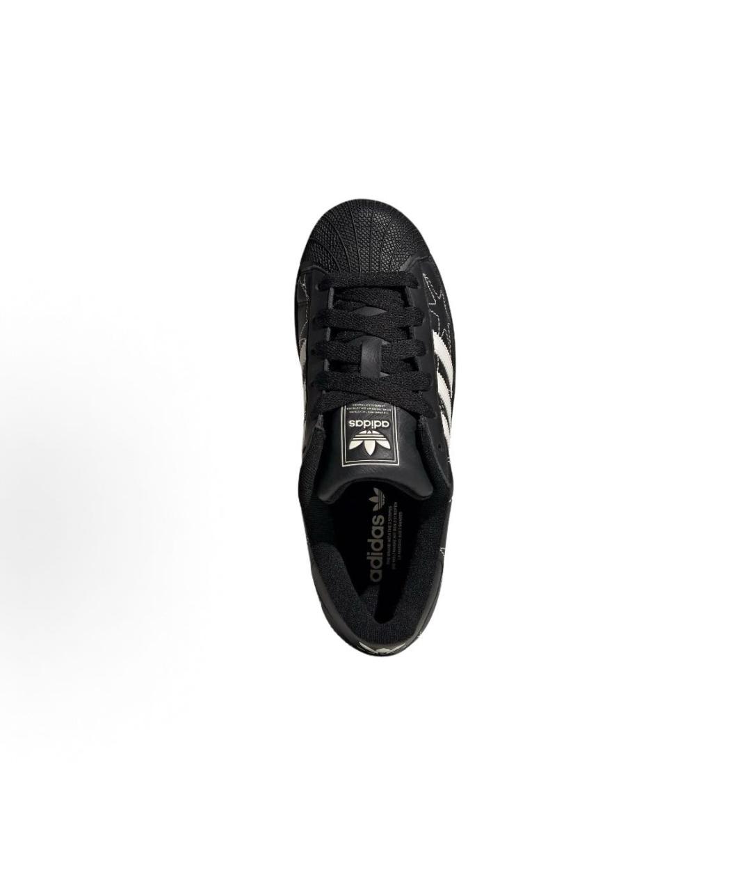 ADIDAS Черные кожаные кроссовки, фото 5