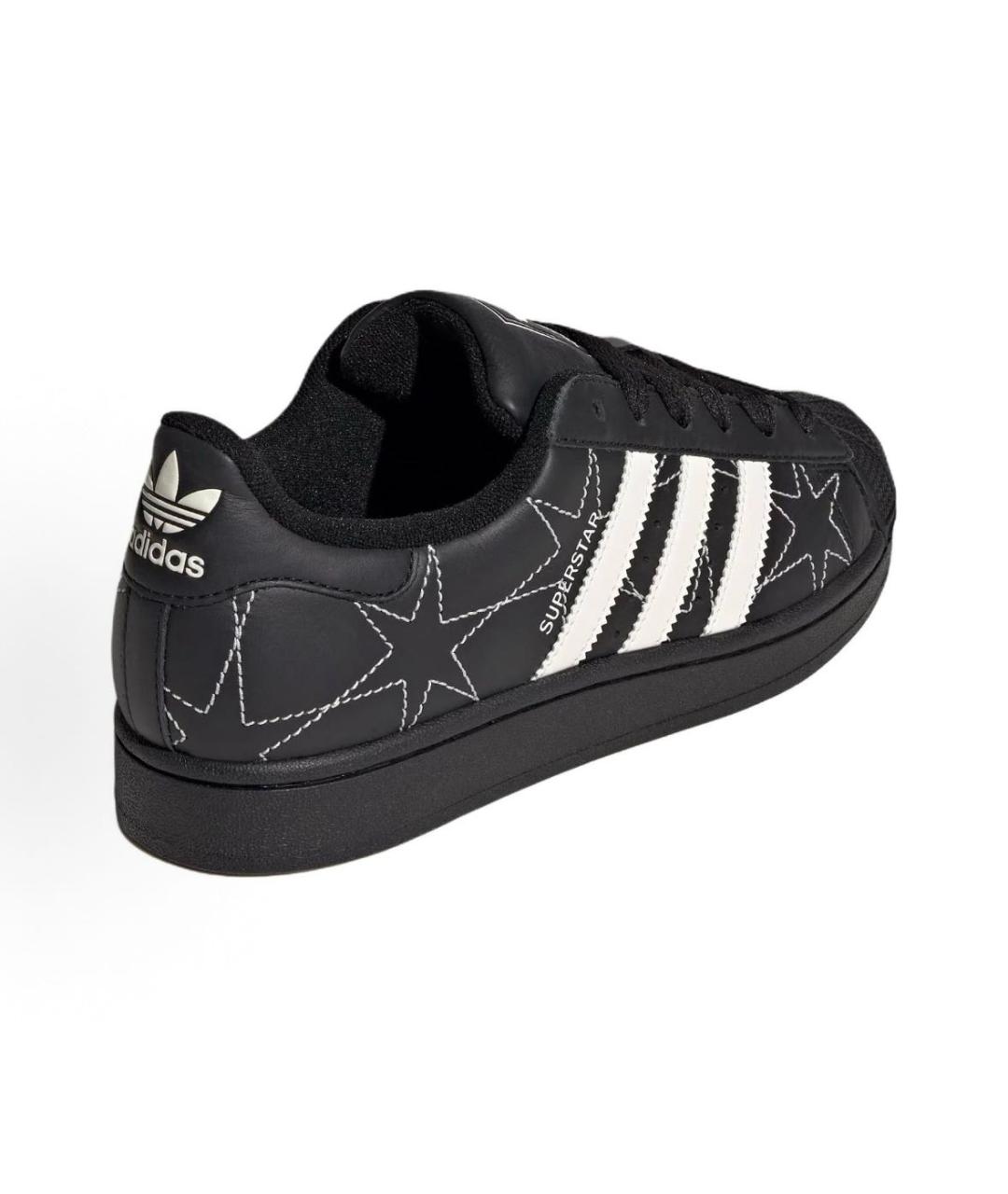 ADIDAS Черные кожаные кроссовки, фото 4