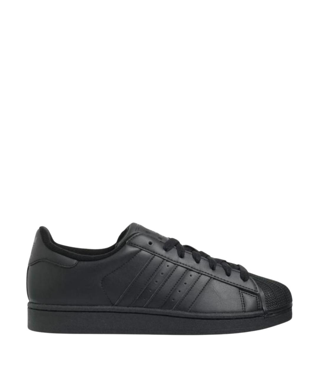 ADIDAS Черные кожаные кроссовки, фото 1