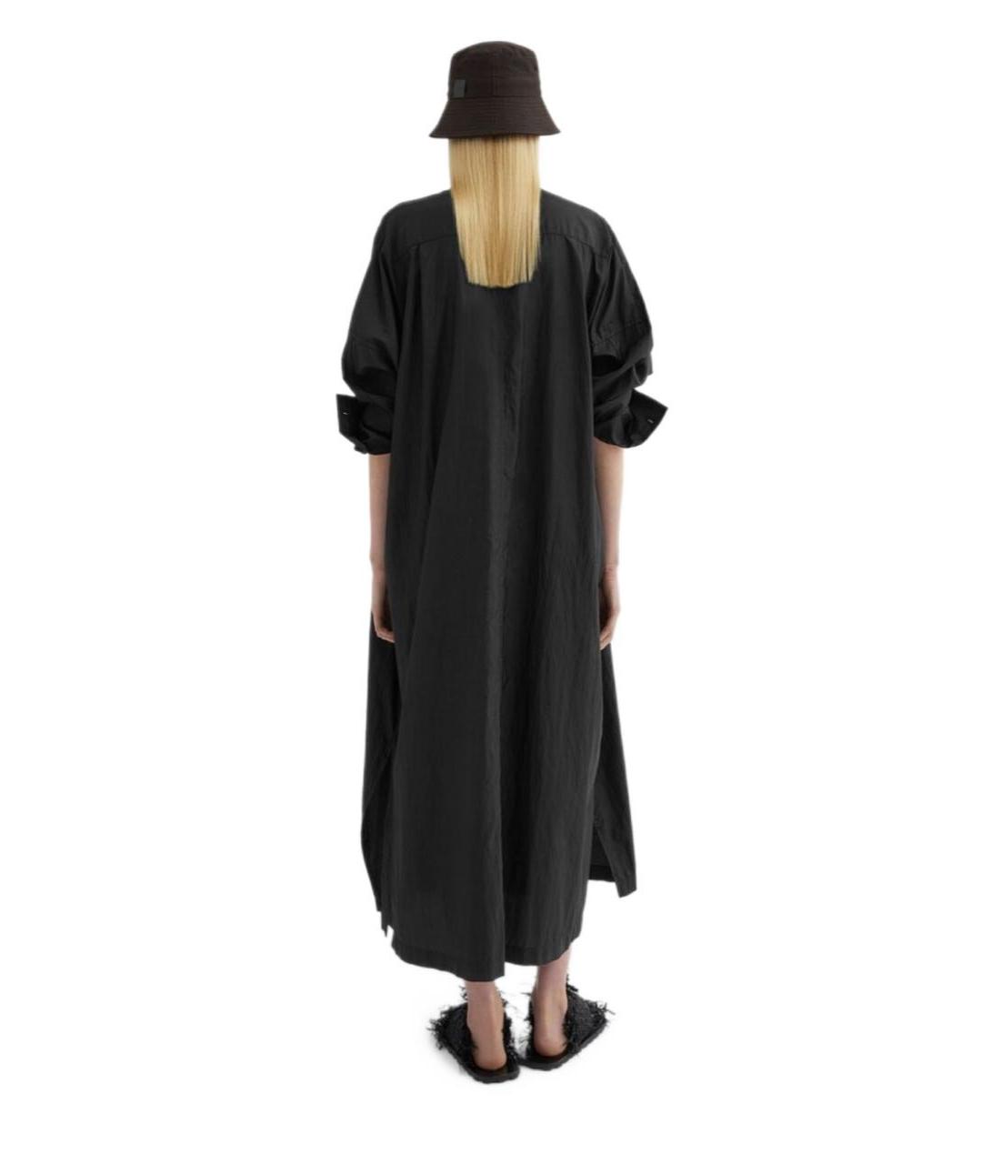 JIL SANDER Черное шелковое повседневное платье, фото 4