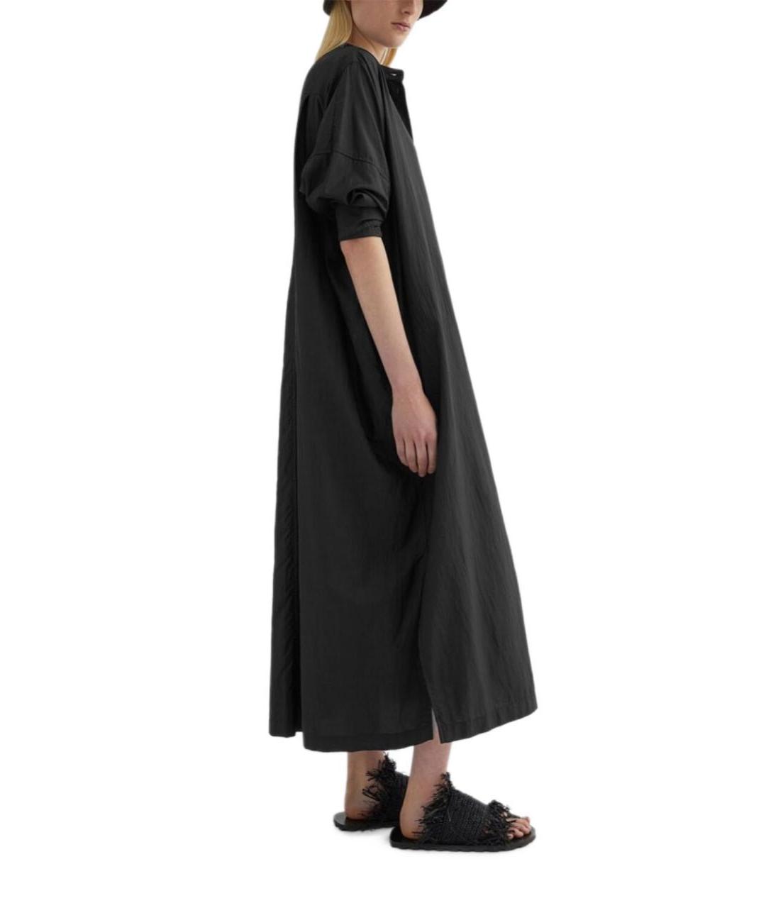 JIL SANDER Черное шелковое повседневное платье, фото 3