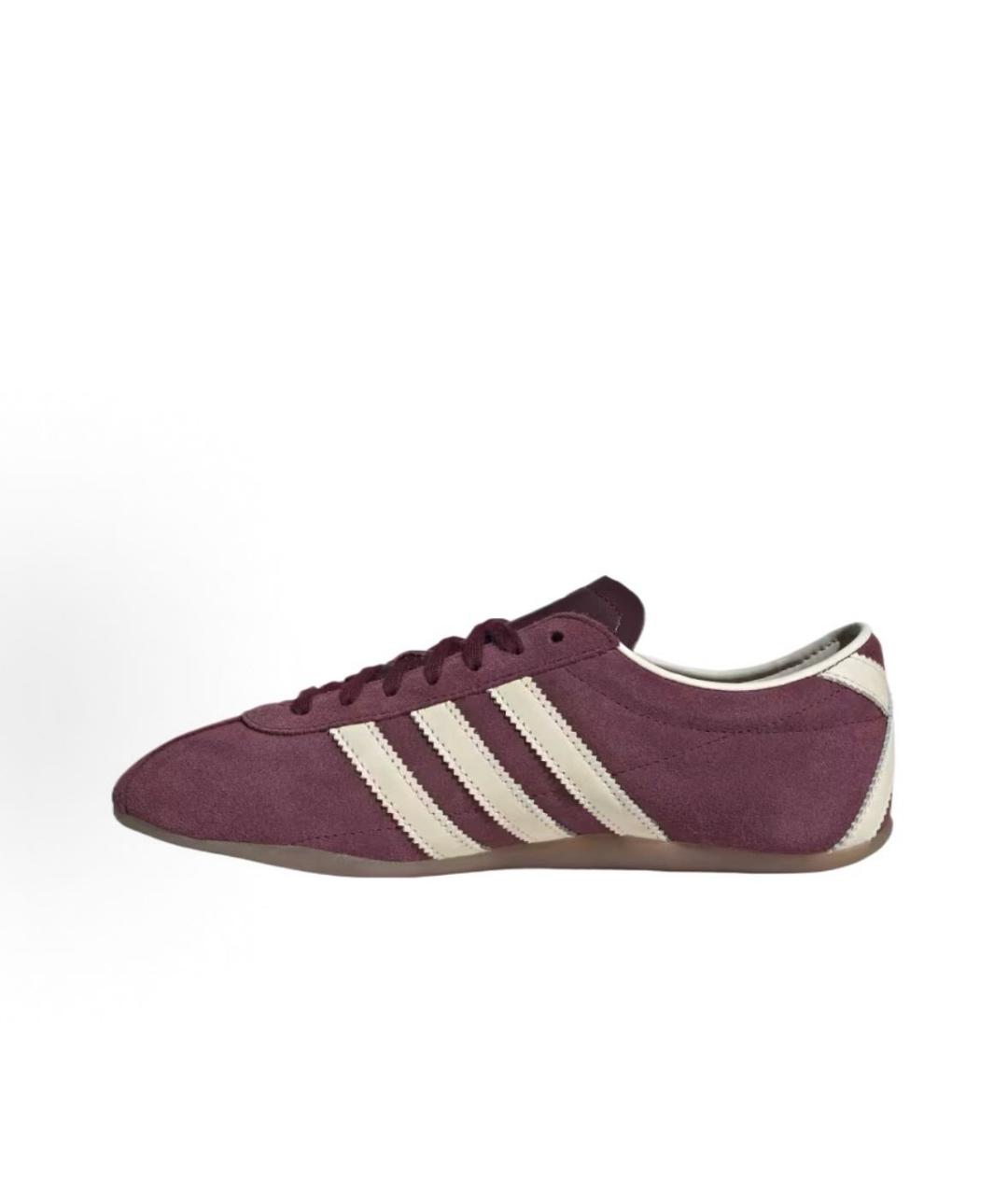 ADIDAS Бордовые замшевые кроссовки, фото 3