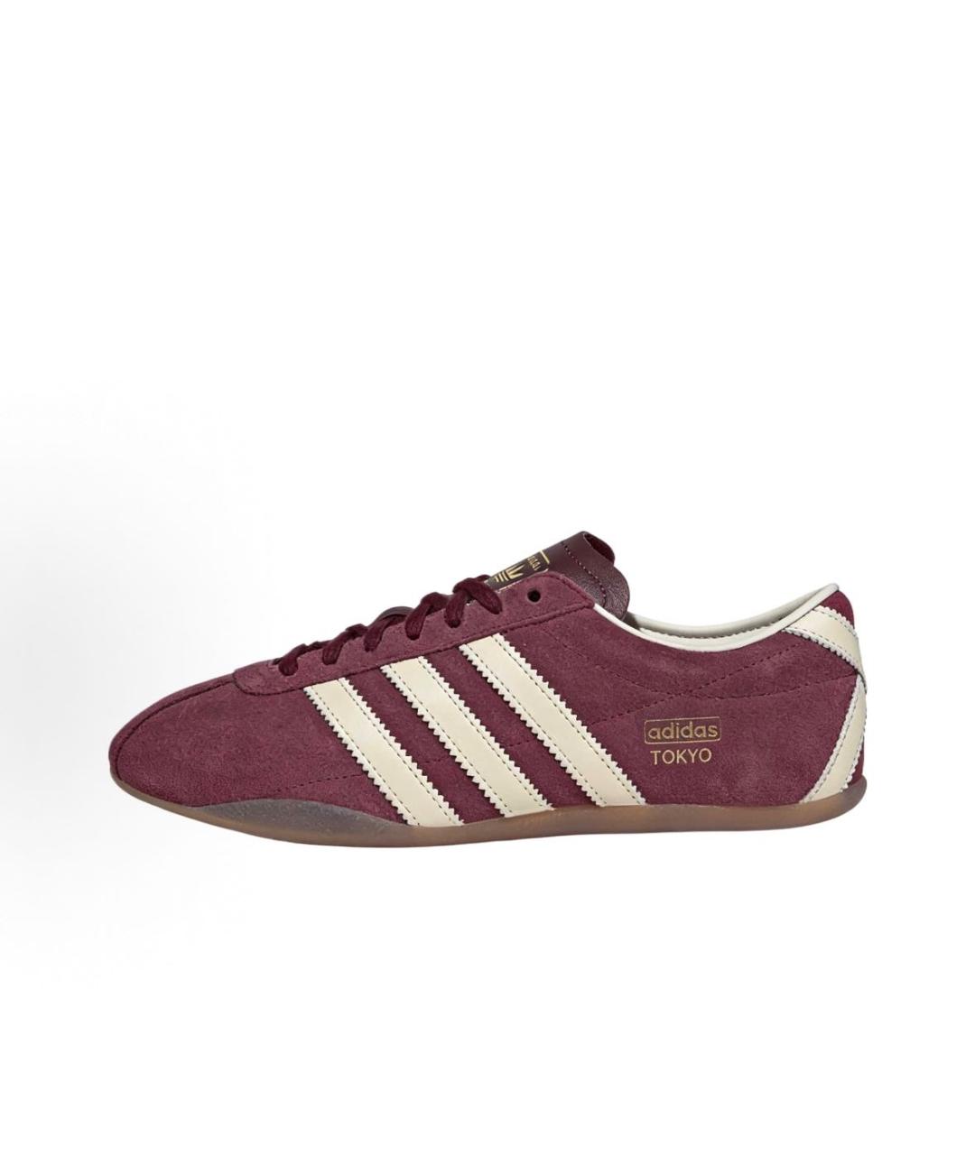 ADIDAS Бордовые замшевые кроссовки, фото 2