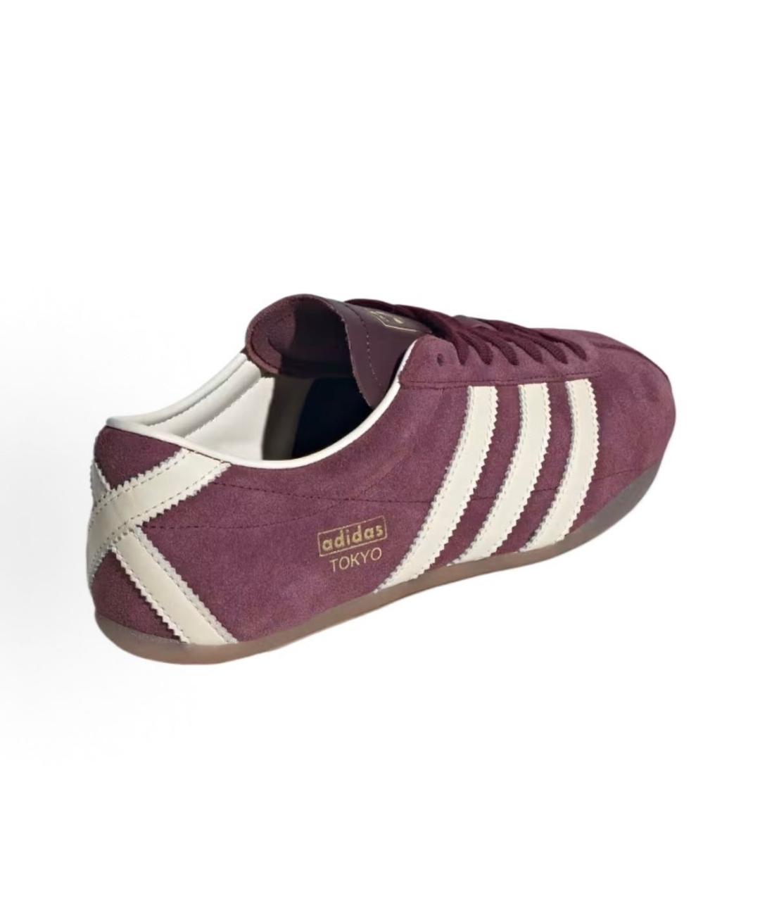 ADIDAS Бордовые замшевые кроссовки, фото 5