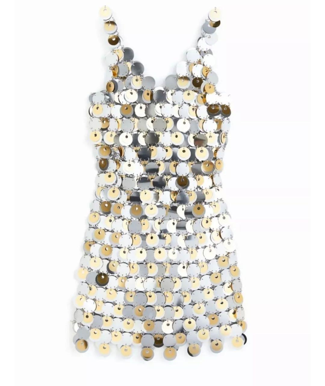 PACO RABANNE Серебряное платье, фото 4