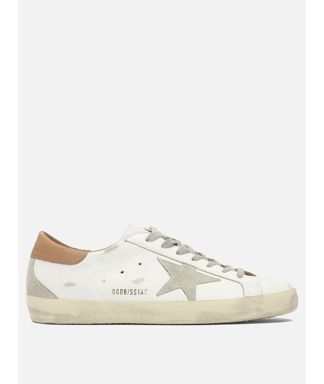GOLDEN GOOSE Белые кожаные низкие кроссовки / кеды, фото 7