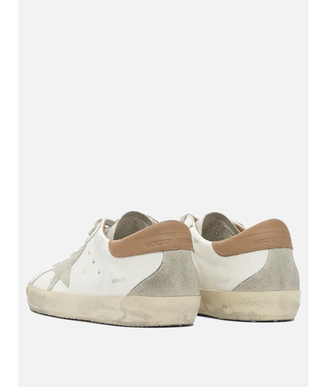GOLDEN GOOSE Белые кожаные низкие кроссовки / кеды, фото 4