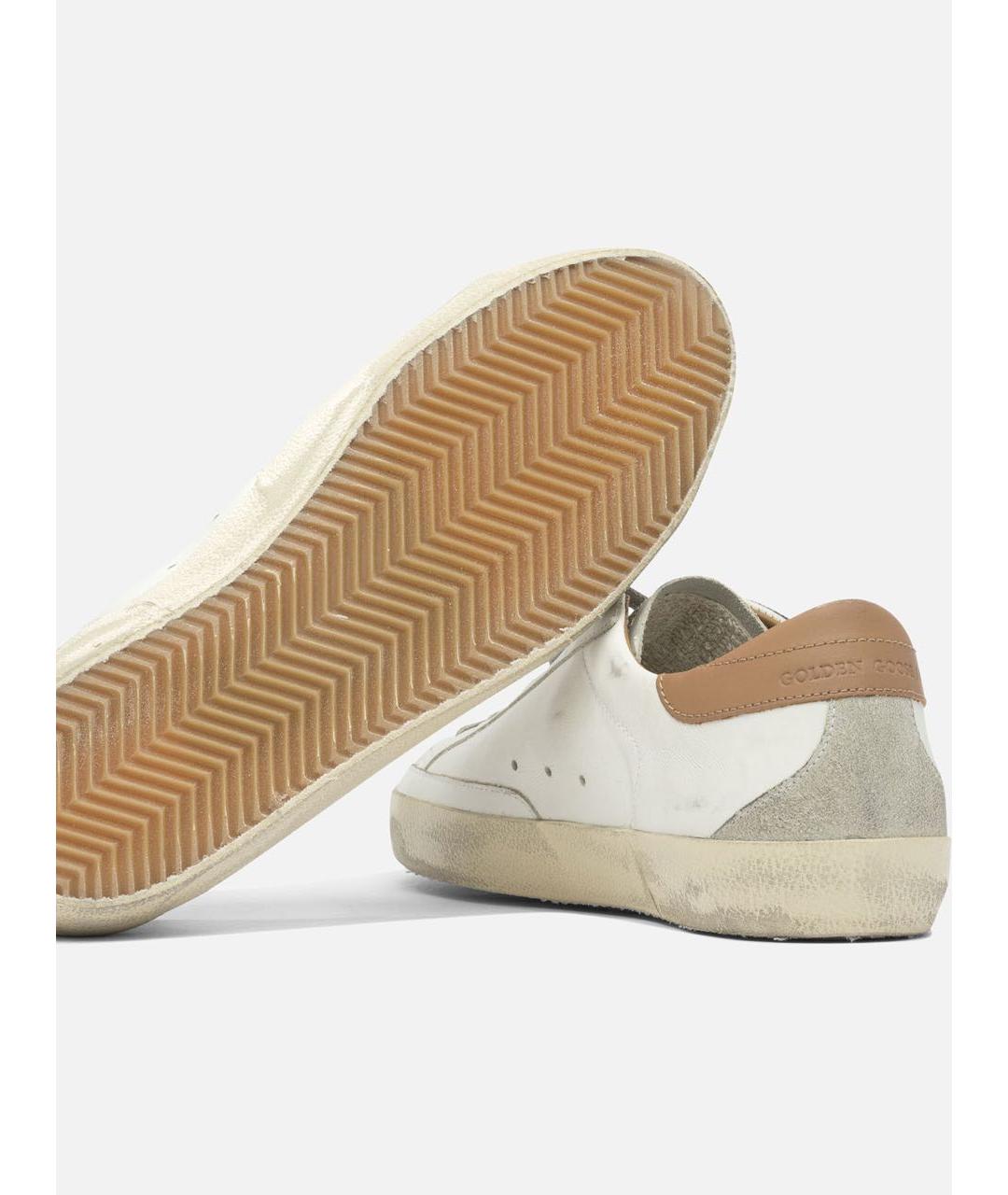 GOLDEN GOOSE Белые кожаные низкие кроссовки / кеды, фото 5