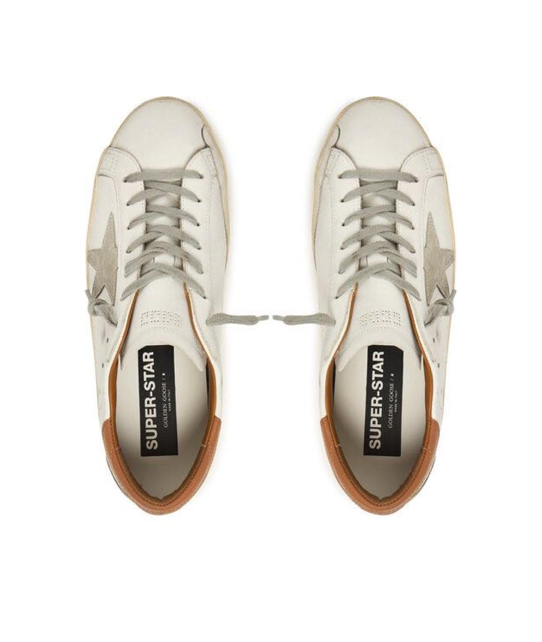 GOLDEN GOOSE Белые кожаные низкие кроссовки / кеды, фото 3