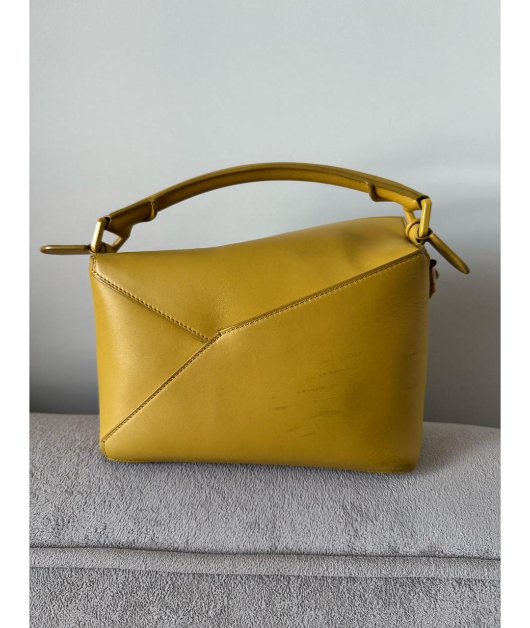 LOEWE Желтая кожаная сумка через плечо, фото 3