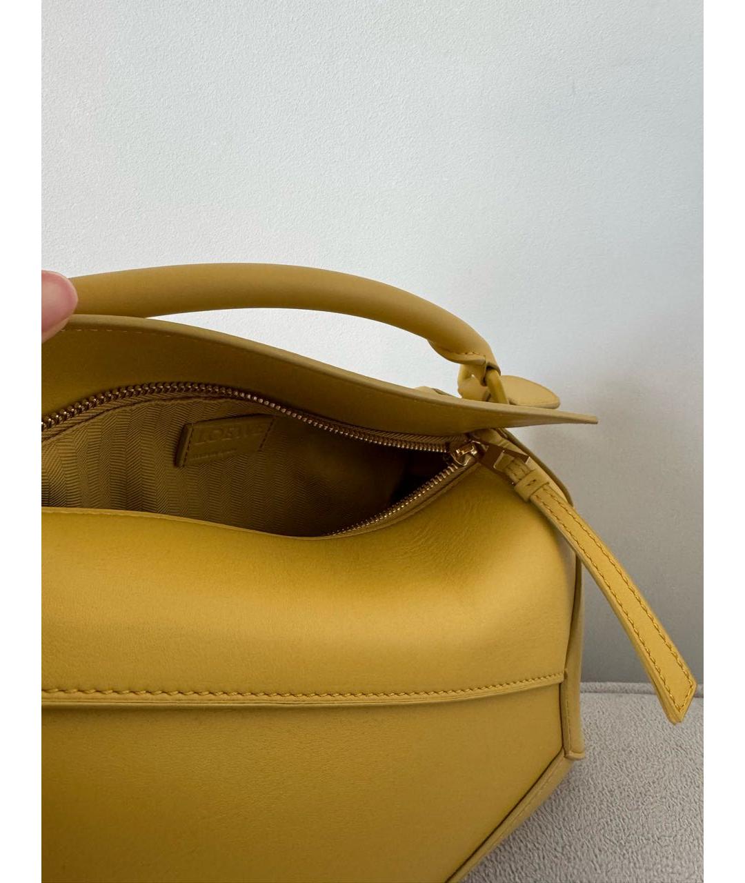 LOEWE Желтая кожаная сумка через плечо, фото 4