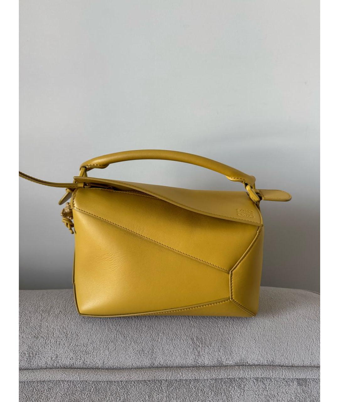LOEWE Желтая кожаная сумка через плечо, фото 6