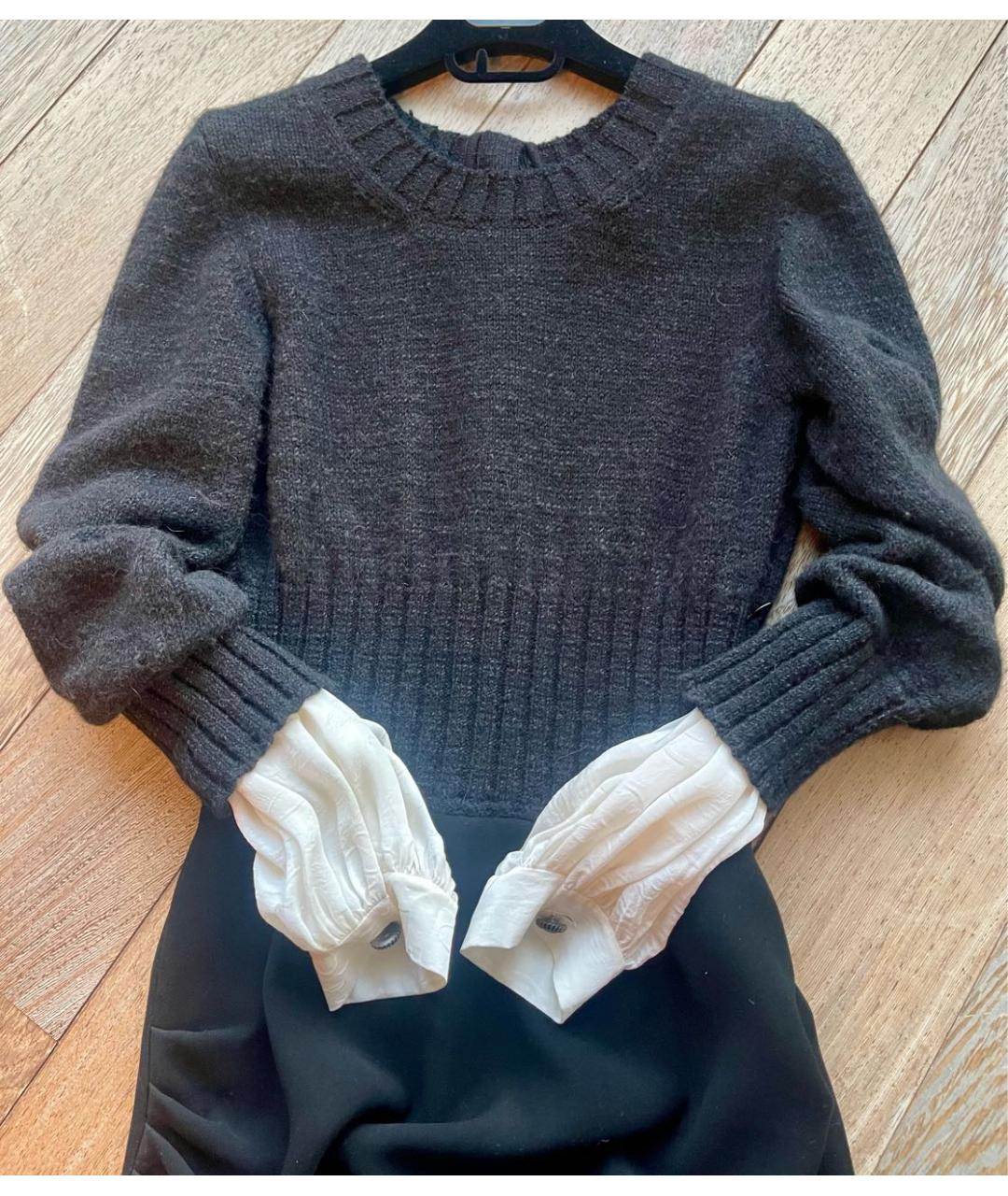 CHANEL Черное кашемировое повседневное платье, фото 3