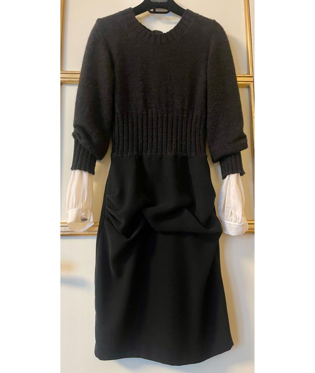 CHANEL Черное кашемировое повседневное платье, фото 6