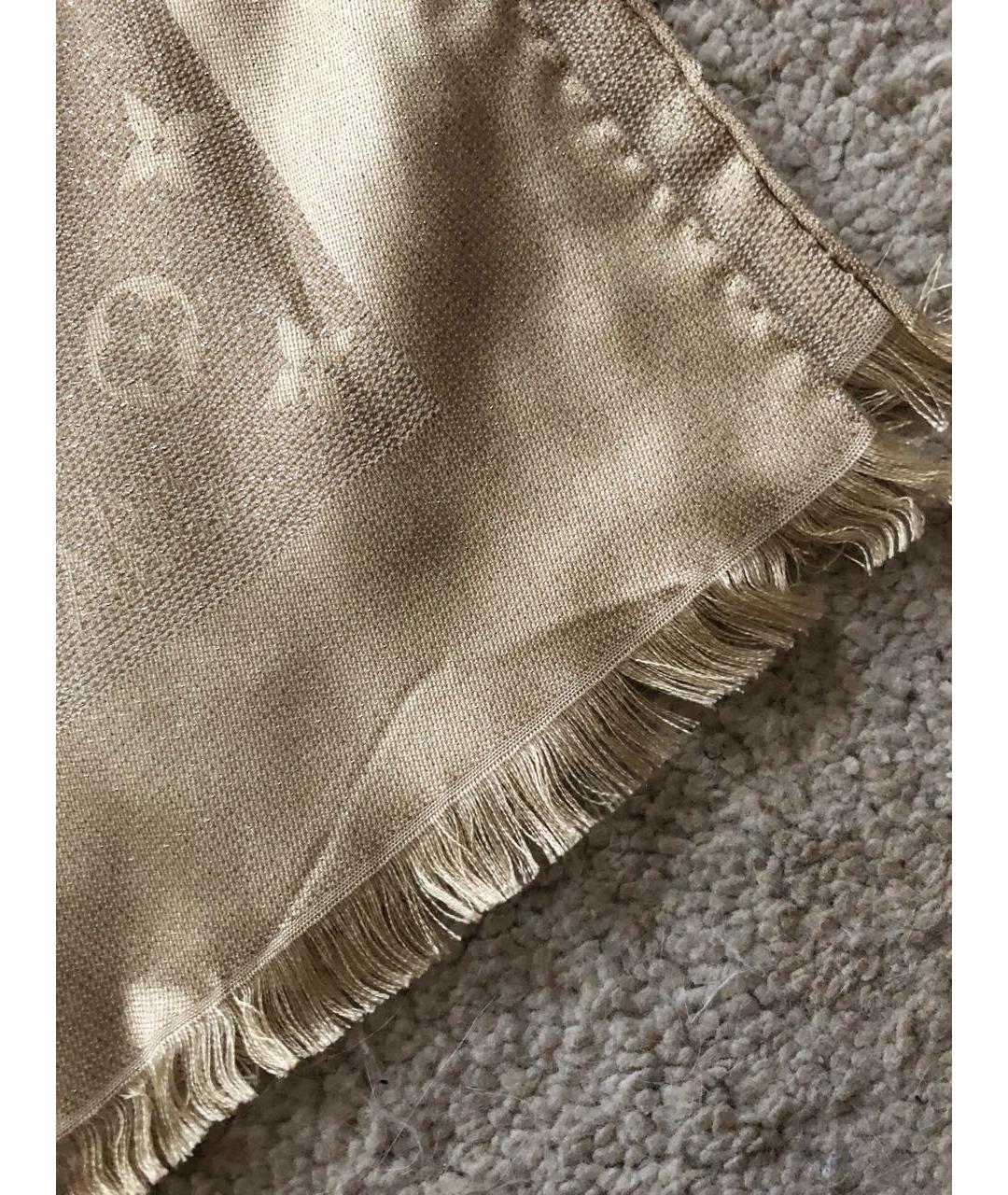 LOUIS VUITTON Золотой шарф, фото 3