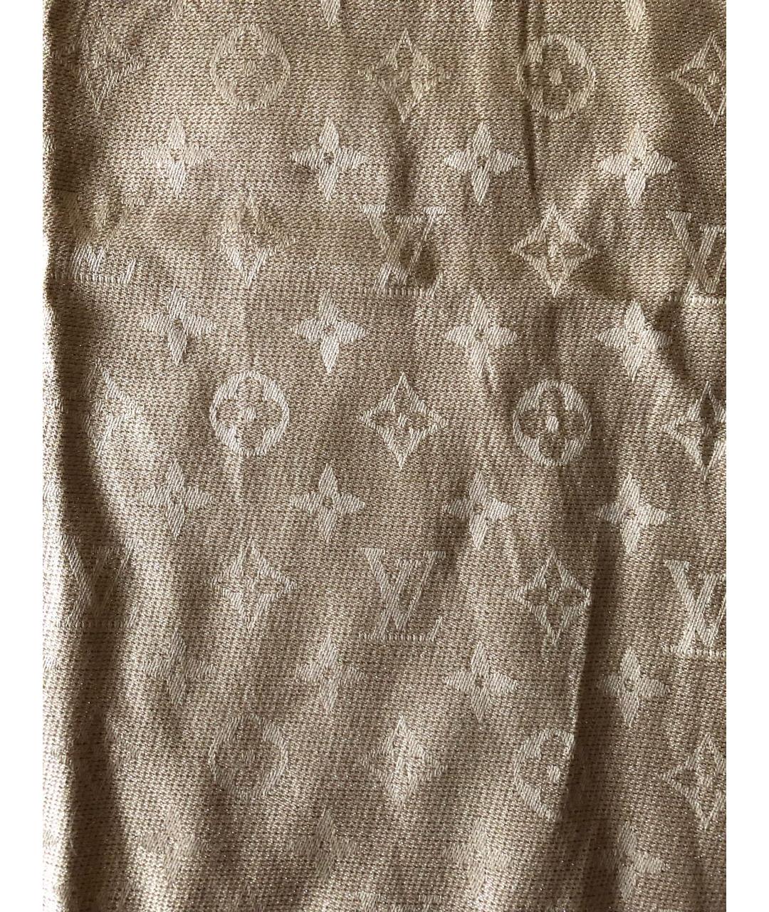 LOUIS VUITTON Золотой шарф, фото 6