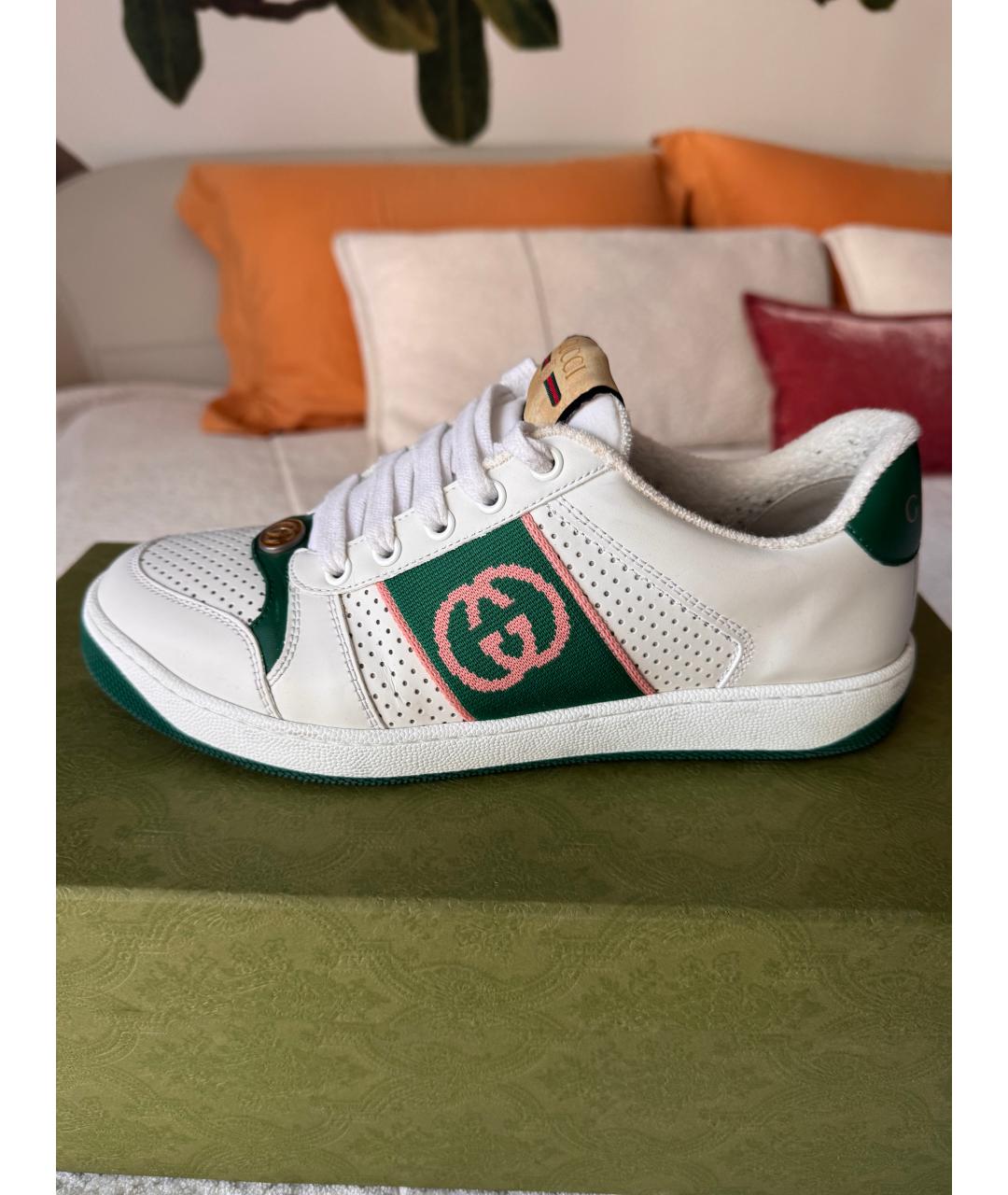 GUCCI Мульти кожаные низкие кроссовки / кеды, фото 8