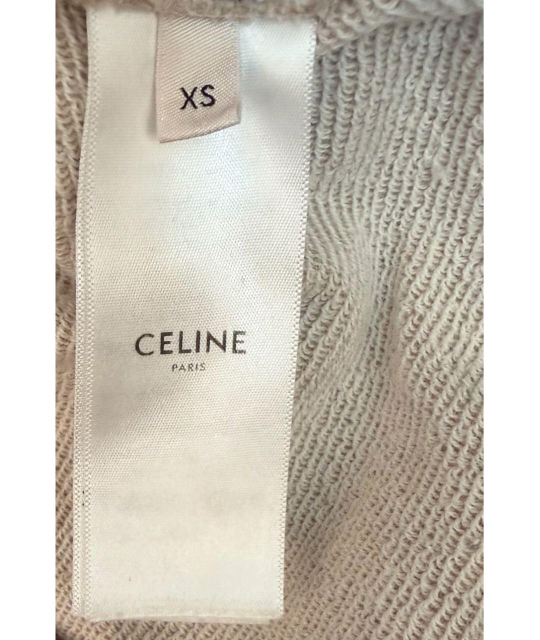 CELINE Бежевые прямые брюки, фото 4