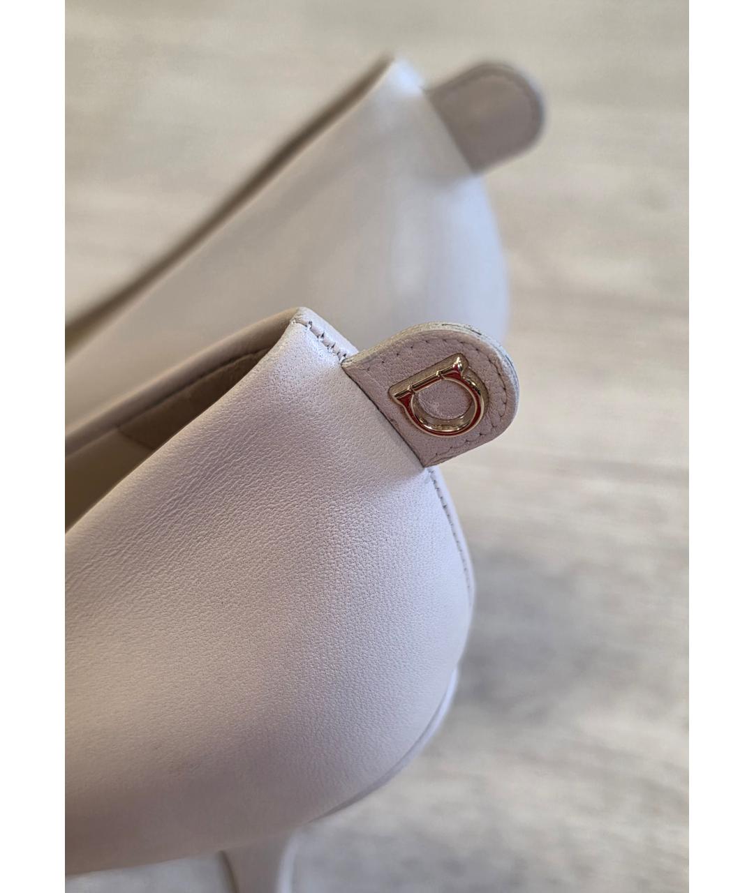 FERRAGAMO Бежевые кожаные туфли, фото 7