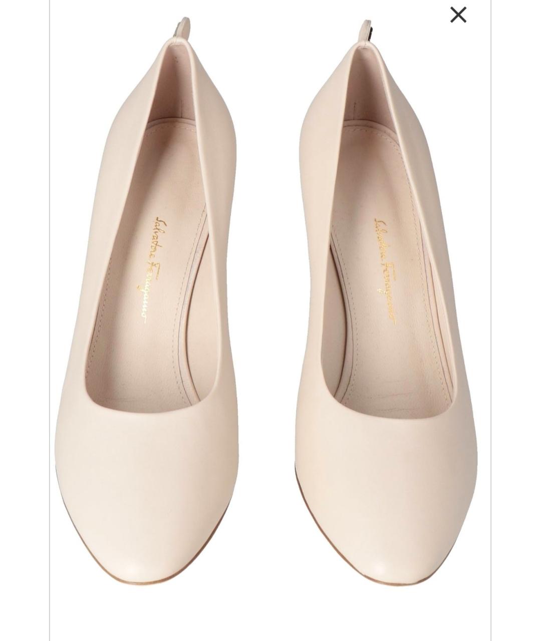 FERRAGAMO Бежевые кожаные туфли, фото 3