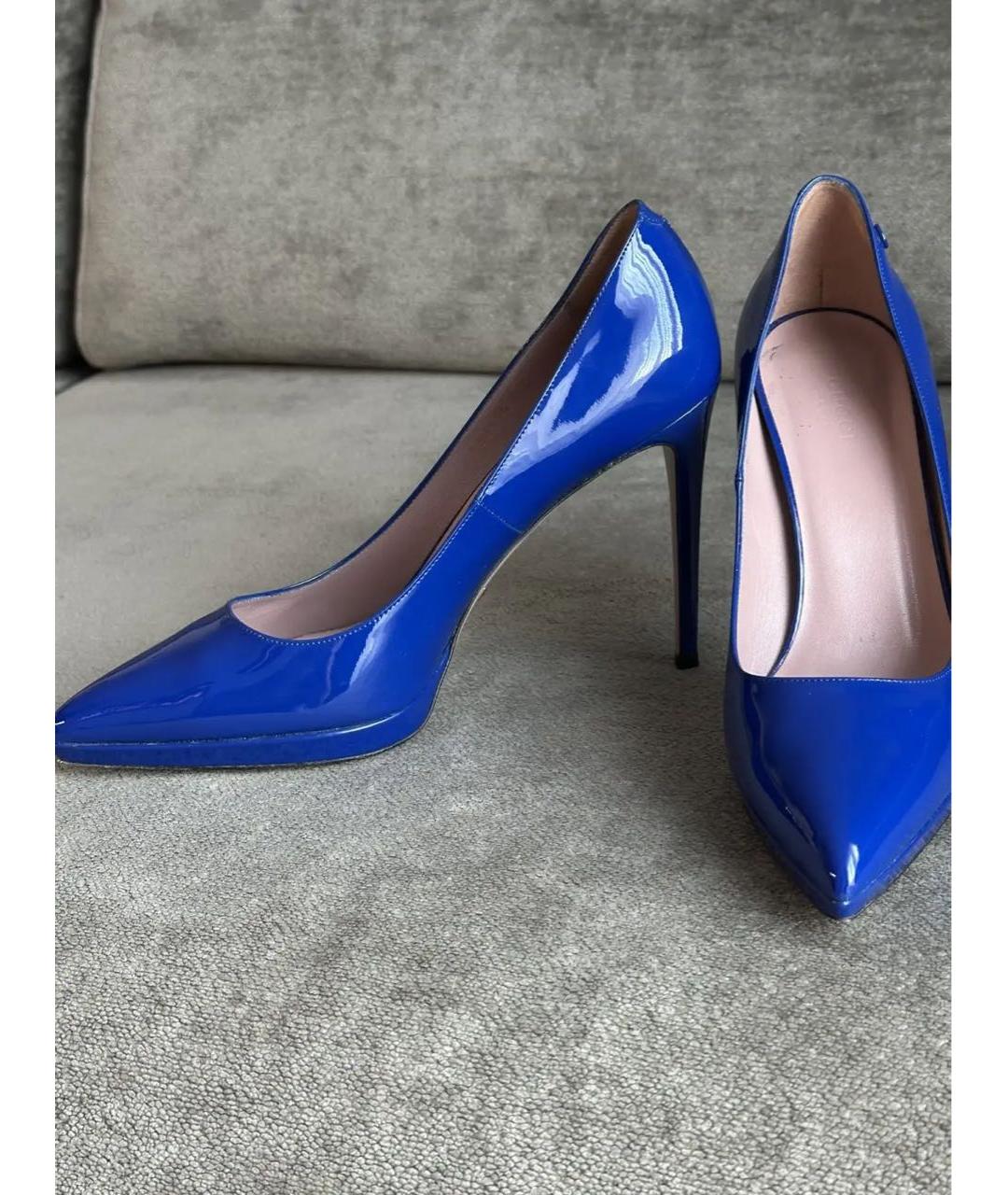 GUCCI Синие туфли из лакированной кожи, фото 7