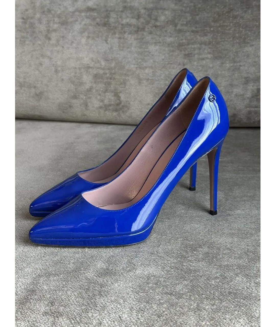 GUCCI Синие туфли из лакированной кожи, фото 9