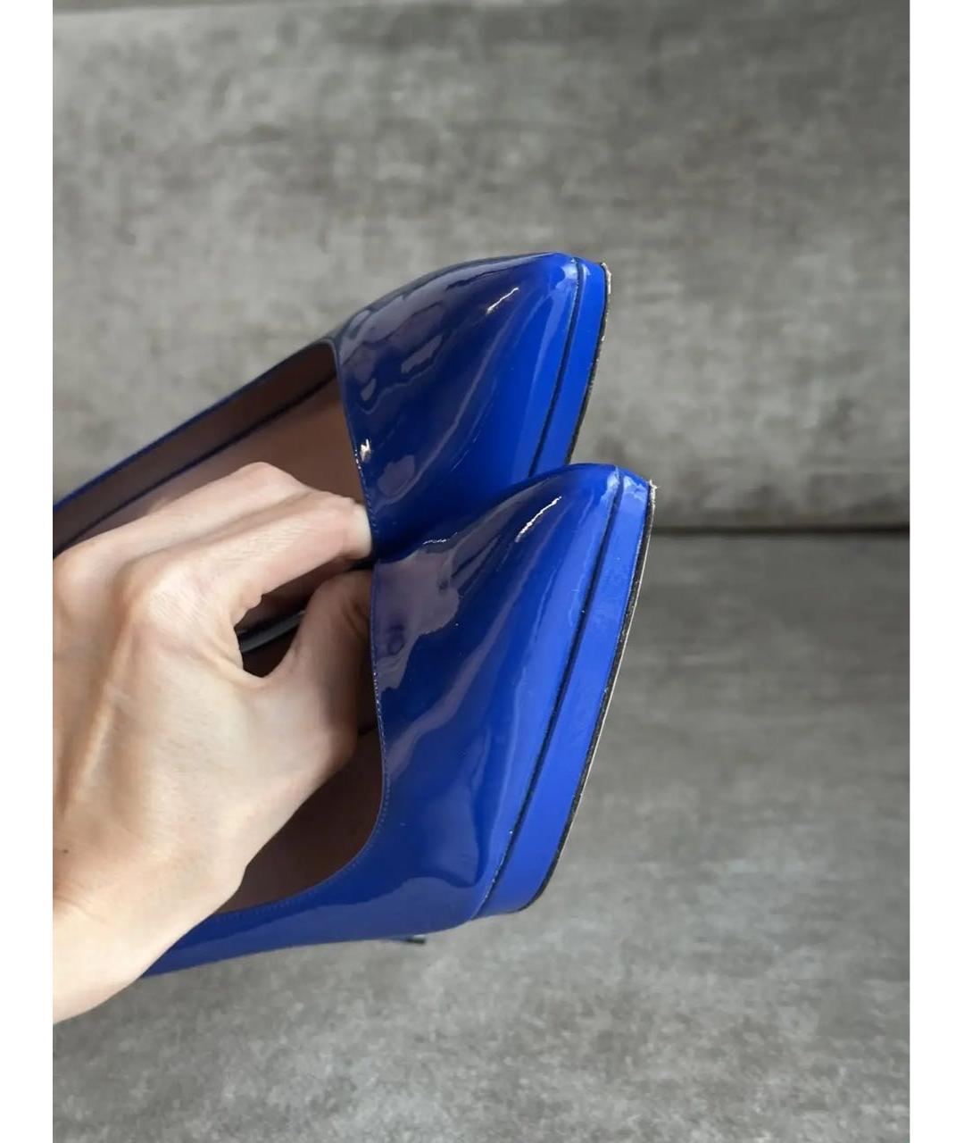 GUCCI Синие туфли из лакированной кожи, фото 3