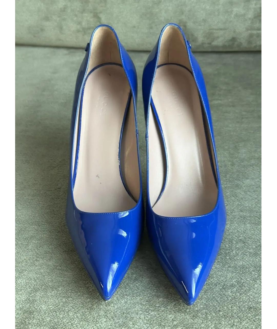 GUCCI Синие туфли из лакированной кожи, фото 2