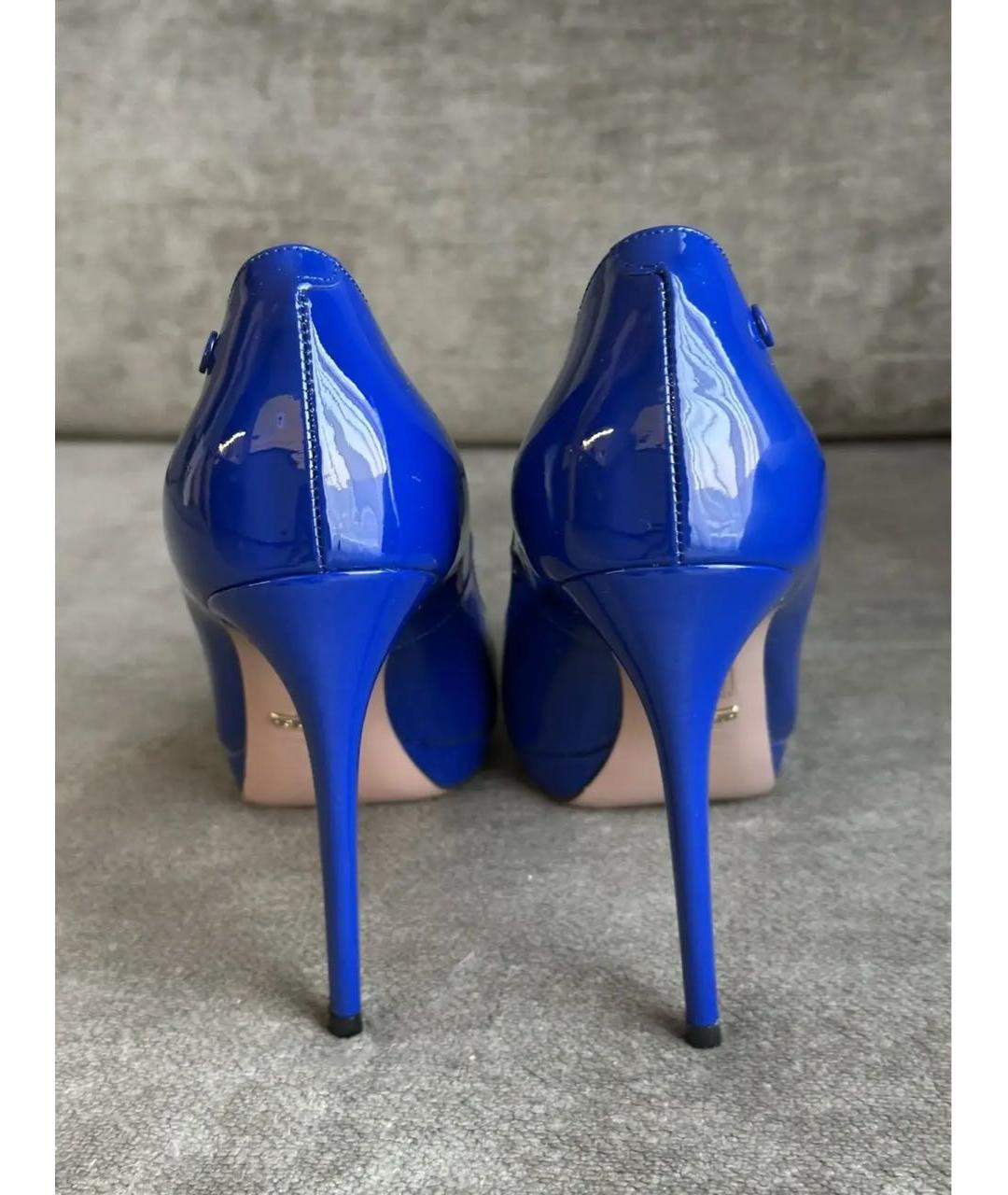 GUCCI Синие туфли из лакированной кожи, фото 4