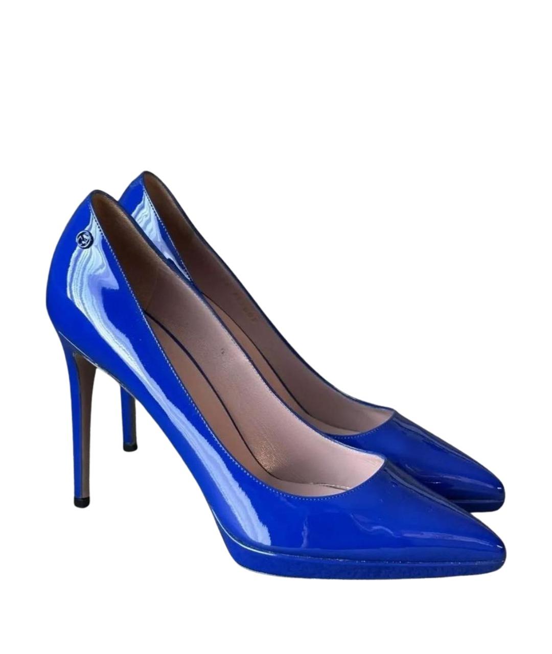 GUCCI Синие туфли из лакированной кожи, фото 1