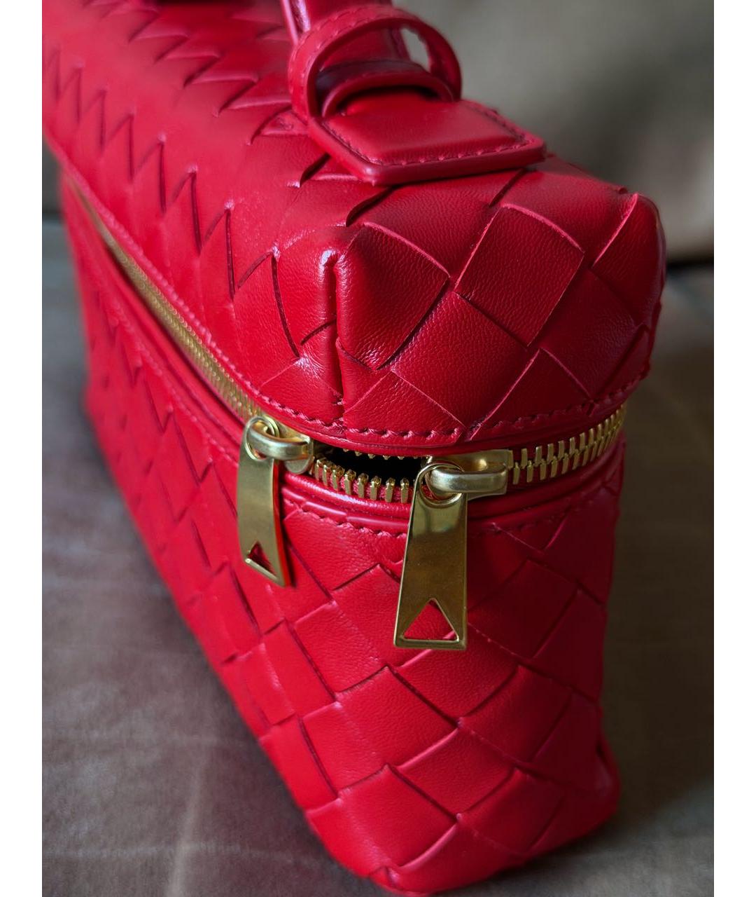 BOTTEGA VENETA Красная кожаная сумка через плечо, фото 4