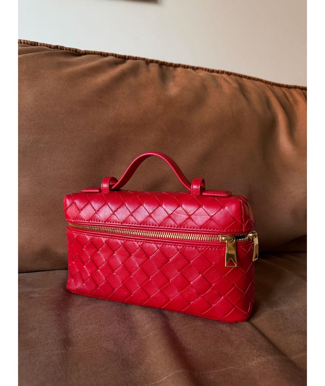 BOTTEGA VENETA Красная кожаная сумка через плечо, фото 9