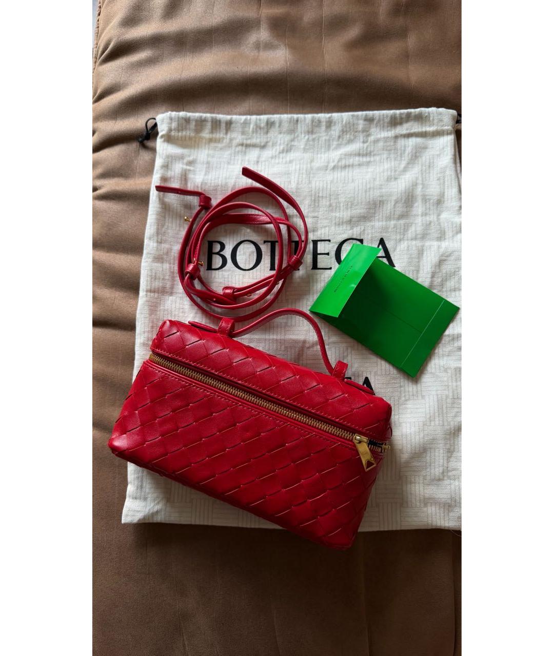 BOTTEGA VENETA Красная кожаная сумка через плечо, фото 5