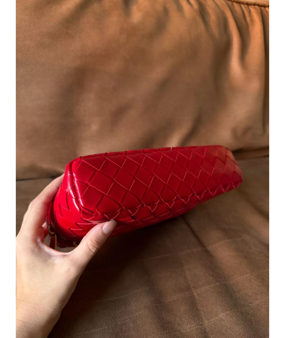 BOTTEGA VENETA Красная кожаная сумка через плечо, фото 7