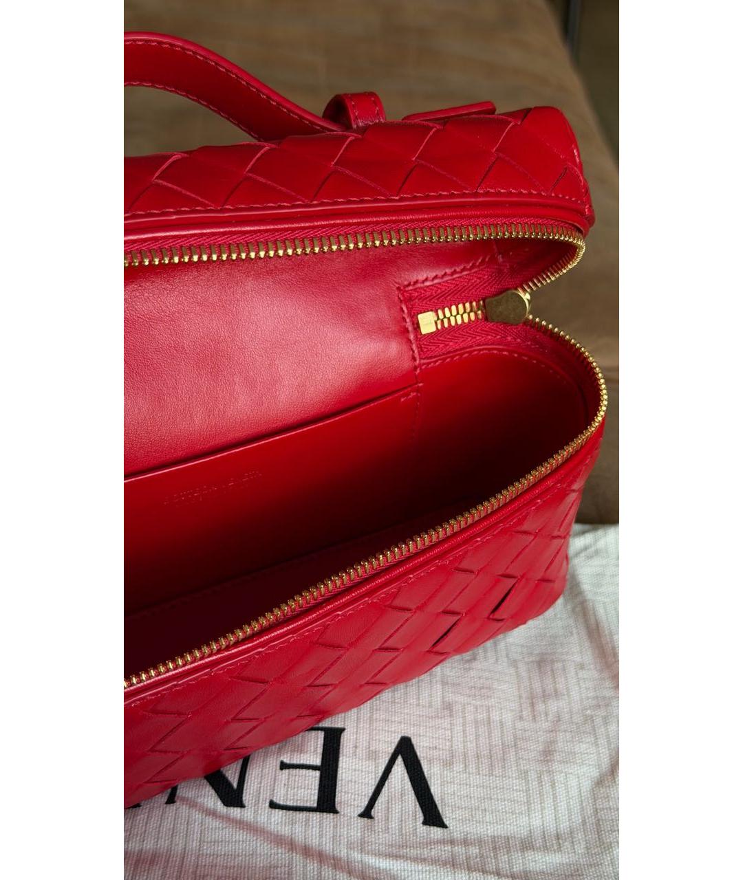 BOTTEGA VENETA Красная кожаная сумка через плечо, фото 8